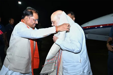 দুই দিনের ছত্তিশগড় সফরে রায়পুরে পৌঁছালেন কেন্দ্রীয় স্বরাষ্ট্রমন্ত্রী অমিত শাহ